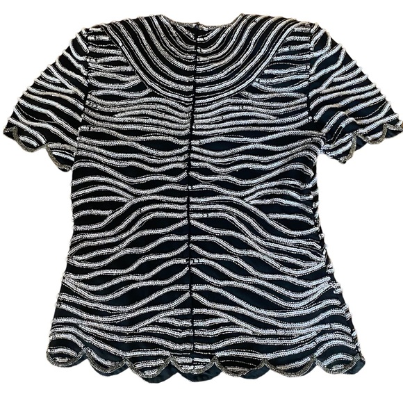 91 Papell boutique sequins top M - Picture 2 of 4